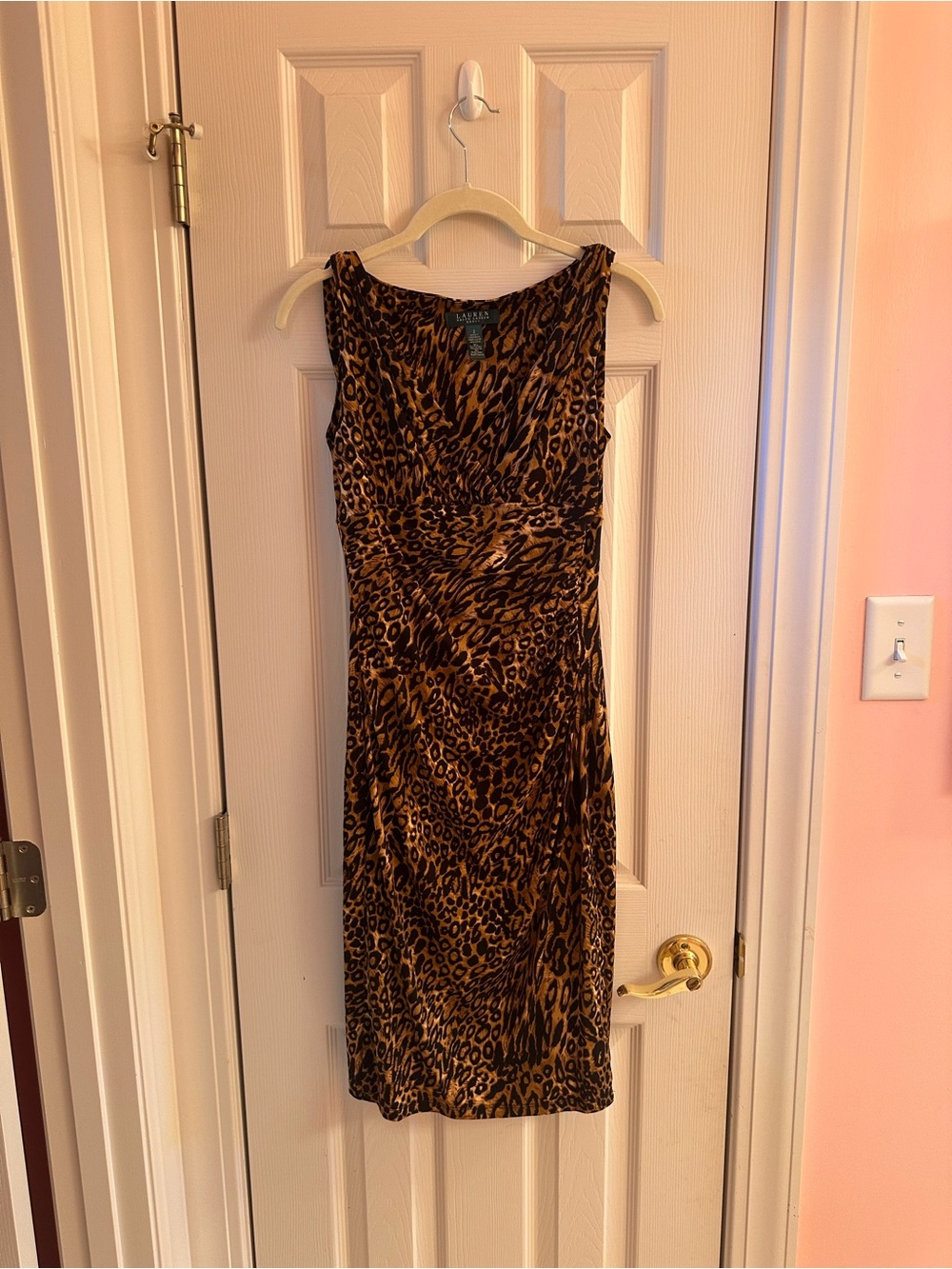 Lauren Ralph Lauren Brown Leopard-Print Midi Dress